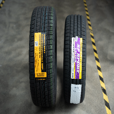 Tire tread label applying process