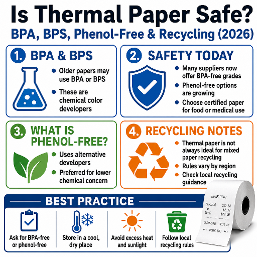 Is Thermal Paper Safe BPA, BPS, Phenol-Free & Recycling