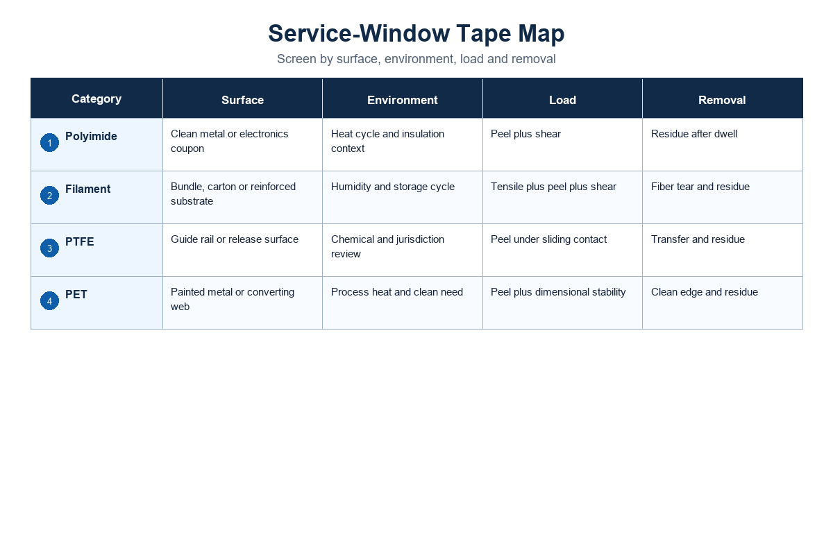 The Service-Window Tape Map: Surface x Temperature x Load x Removal — Guanma