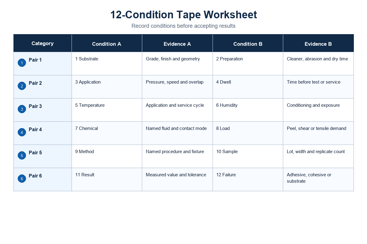 12-Condition Tape Qualification Worksheet — Guanma