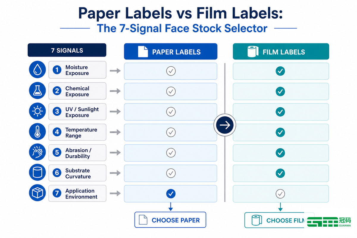 Paper Labels vs Film Labels: The 7-Signal Face Stock Selector — Guanma