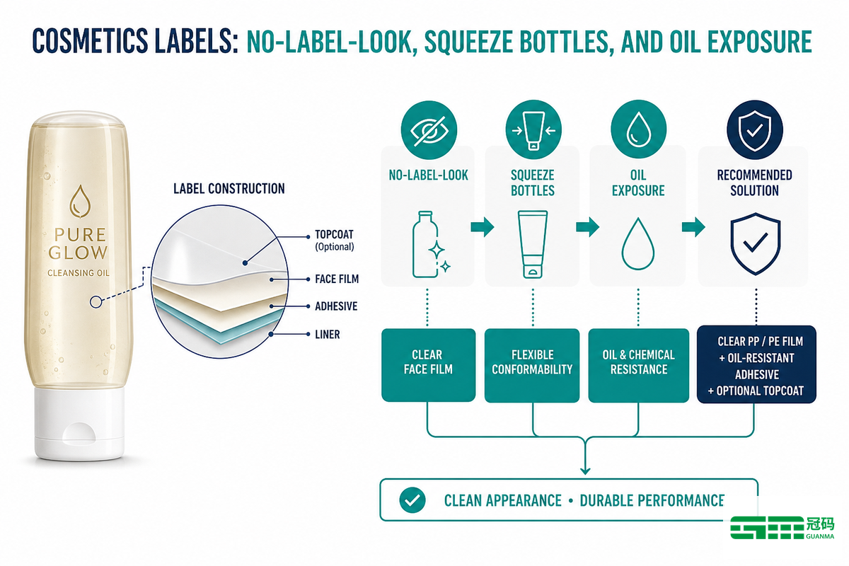 Cosmetics Labels: No-Label-Look, Squeeze Bottles, and Oil Exposure — Guanma