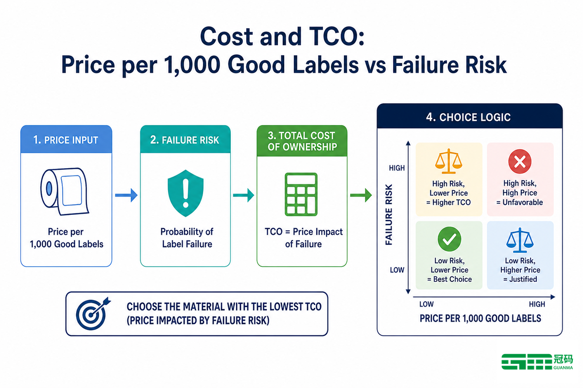 Cost and TCO: Price per 1,000 Good Labels vs Failure Risk — Guanma