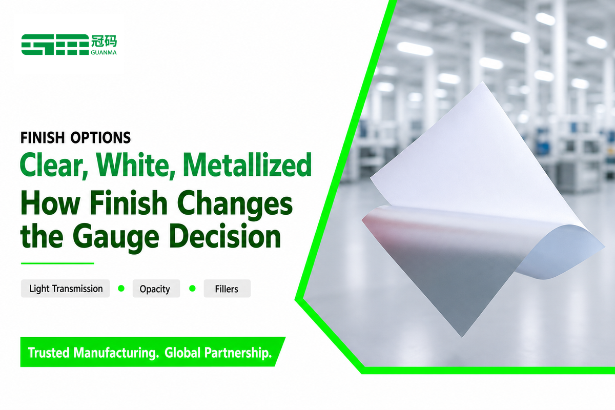 Finish and Gauge: How Clear, White, and Metallized PET Change the Choice — Guanma
