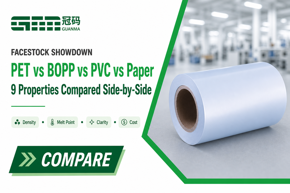 Comparing Face Stocks: PET vs BOPP vs PVC vs PP vs Paper — Guanma