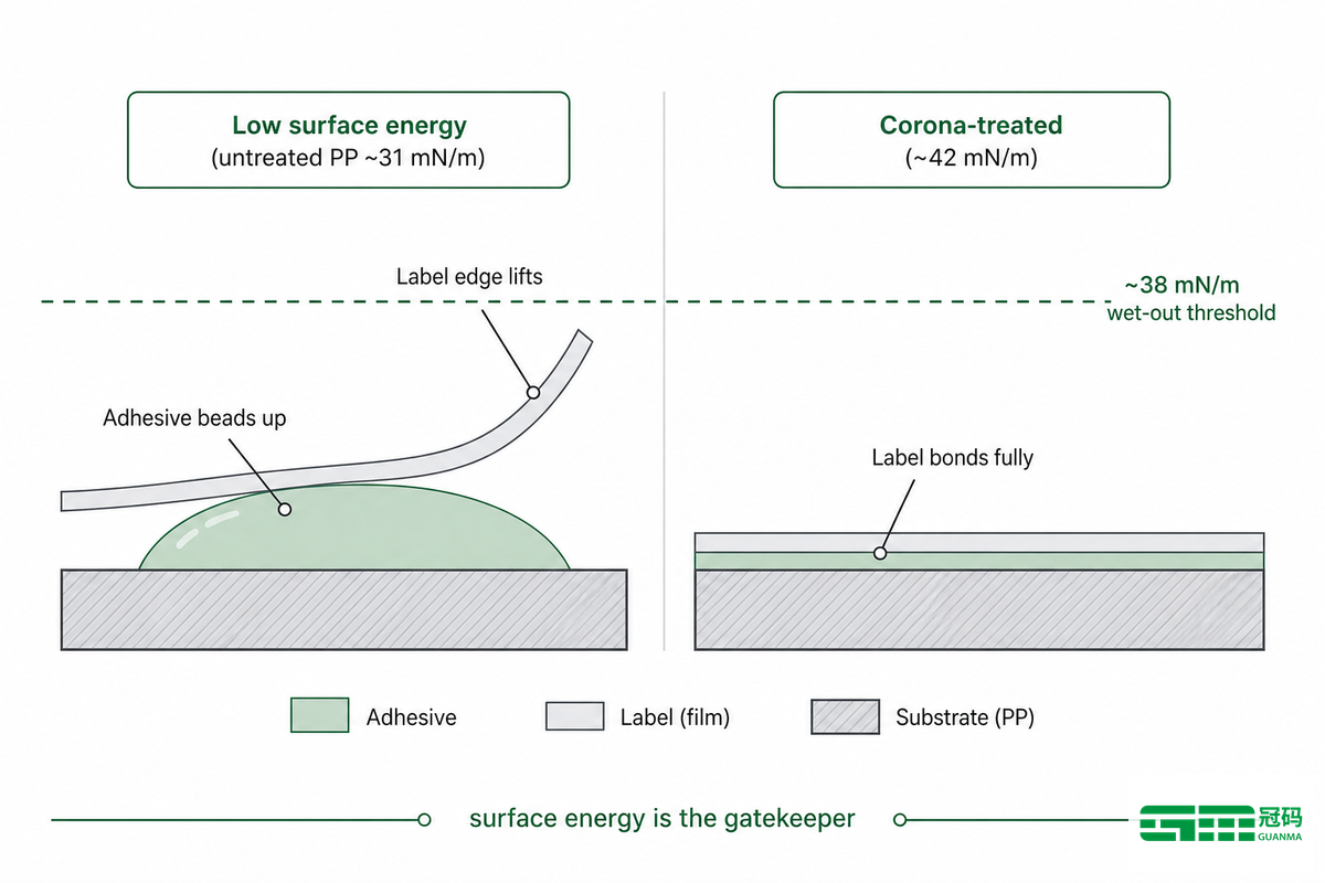 Why Film Labels Stick, and Why They Lift (Surface Energy) — Guanma