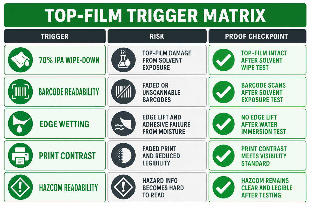 When a Chemical-Resistant Label Still Needs a Top-Film — Guanma
