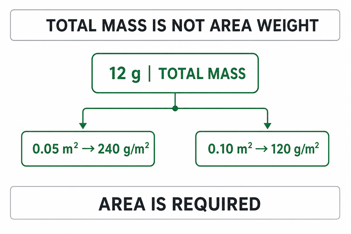Total grams are not GSM or oz/yd² — Guanma