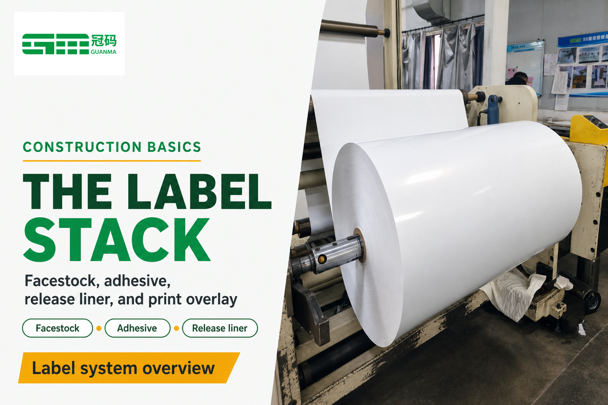 What “Food Packaging Label Material” Actually Means: A 3-Layer Stack Plus the Print-System Overlay — Guanma