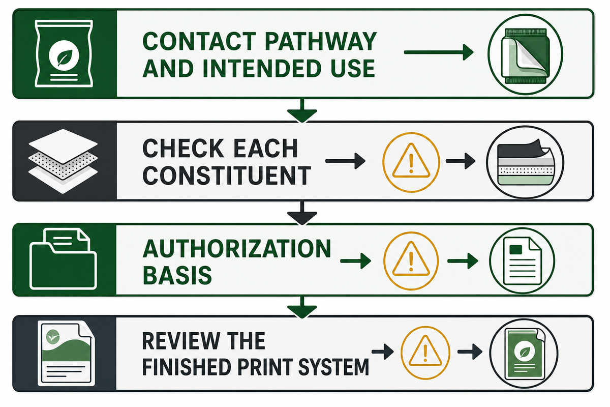 Filter 1 — Regulatory Fit: Indirect vs. Direct Food Contact and Adhesive Choice — Guanma