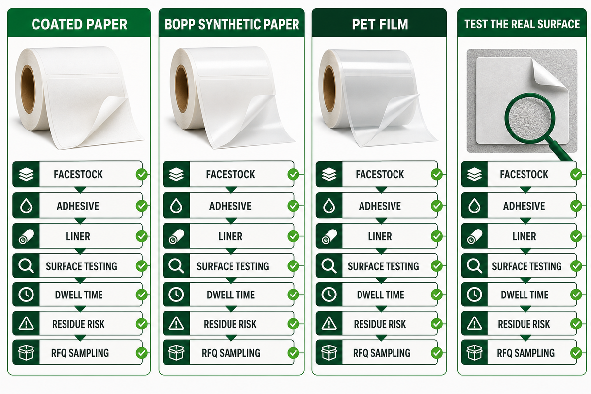Choose the Facestock: Coated Paper, BOPP Synthetic Paper, or PET Film — Guanma