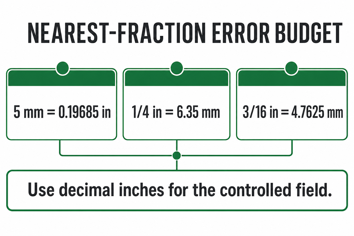 Decimal inches vs fractional inches — Guanma