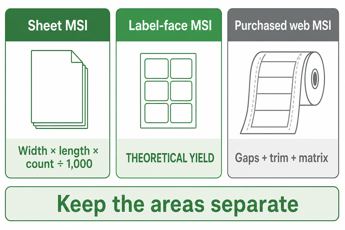 How to calculate MSI for sheets and individual labels