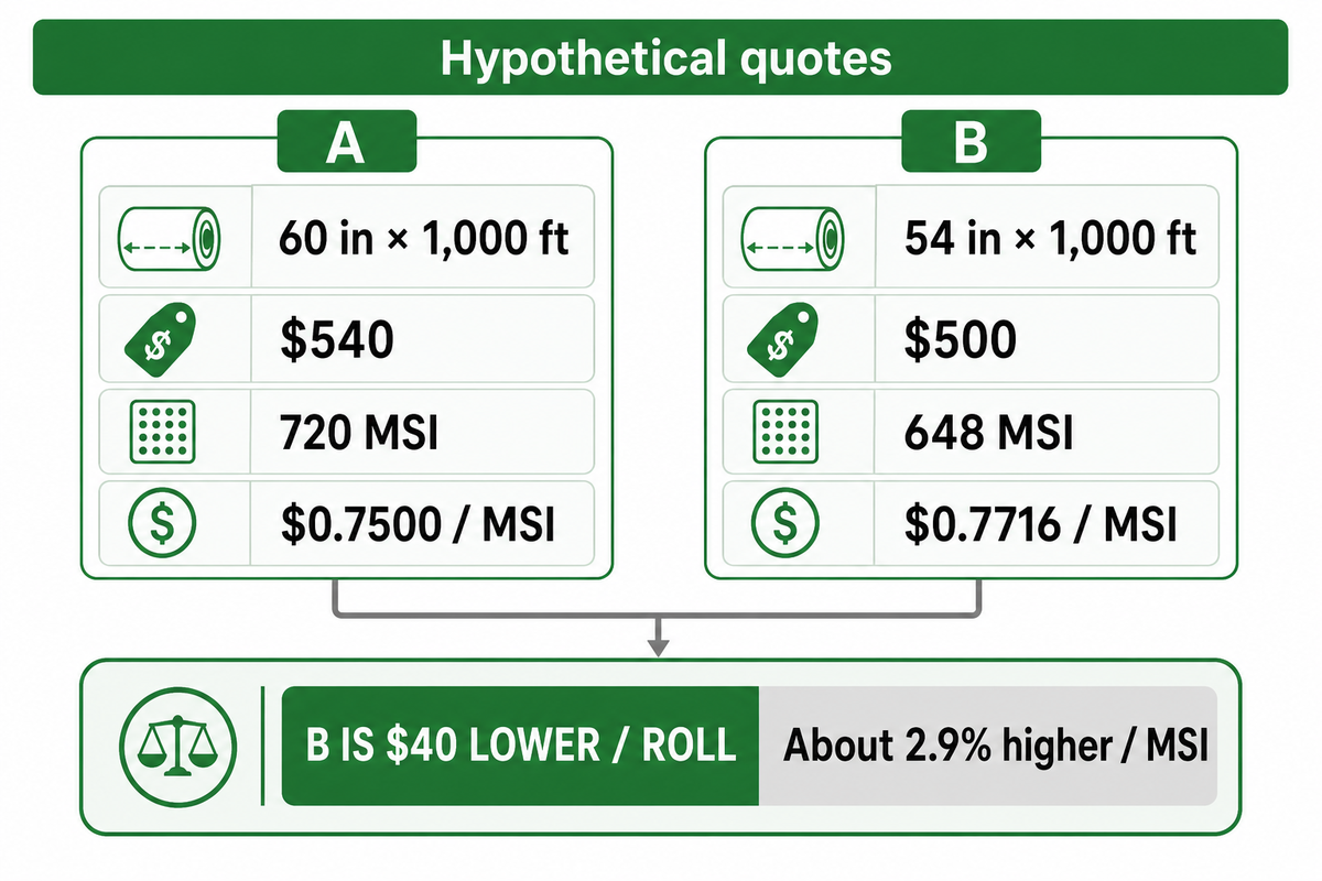 Compare quotes with price per MSI