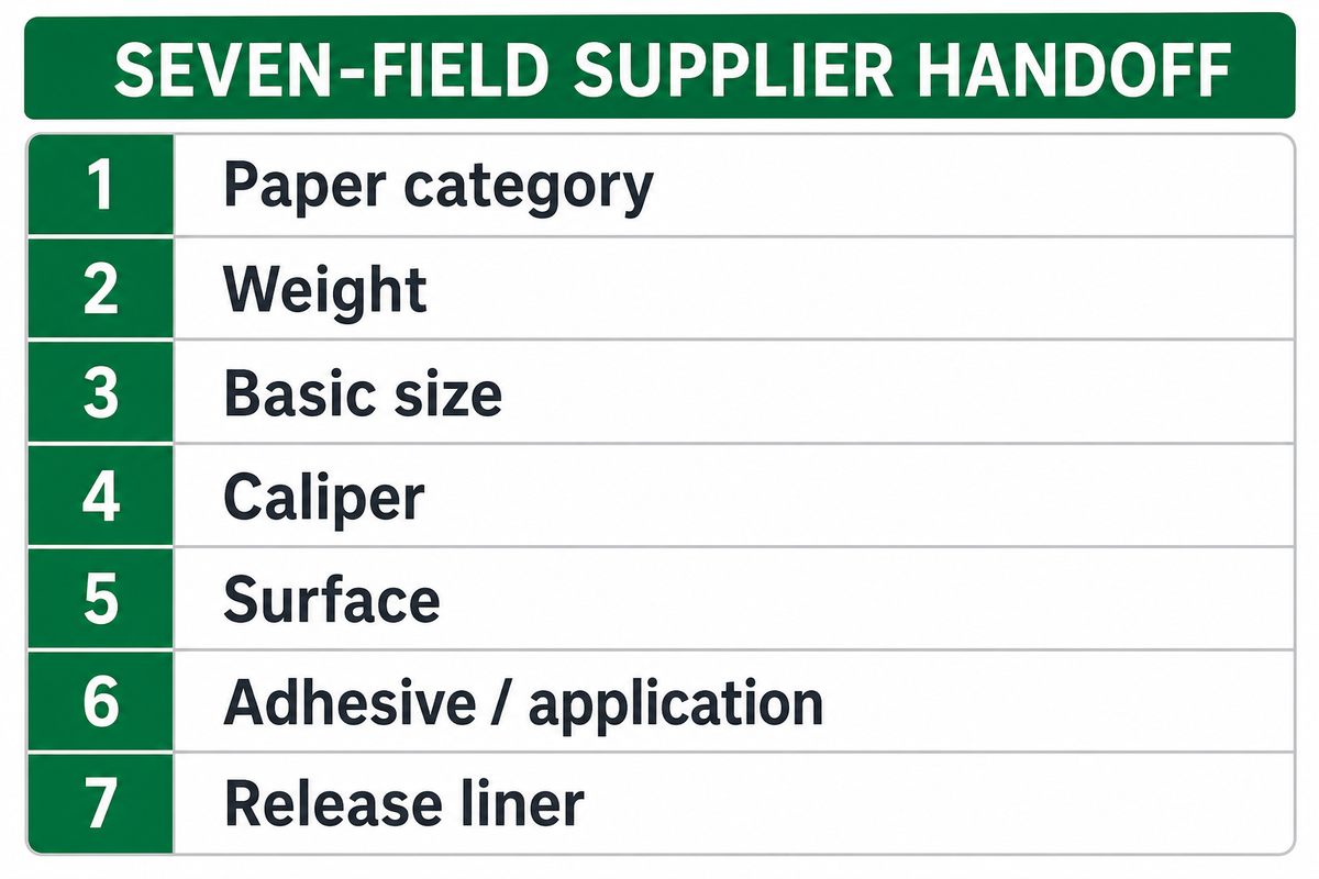 The seven-field paper specification handoff — Guanma
