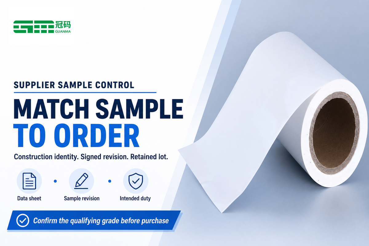Bind the order to construction identity, signed sample revision and retained lot.