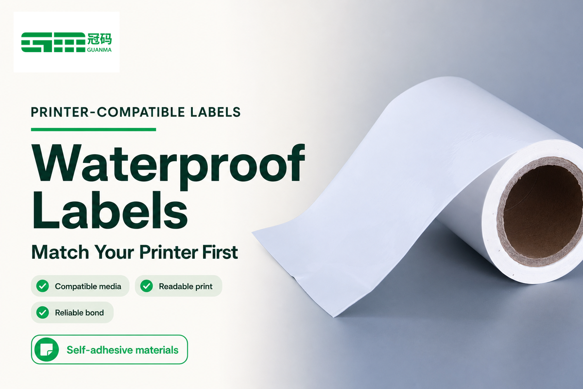 Which label material is most durable and waterproof for label printers?